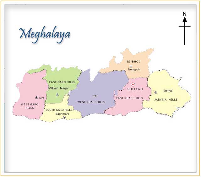 Map of Maghalaya