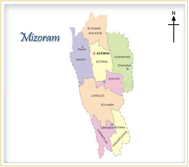 Map of Mizoram