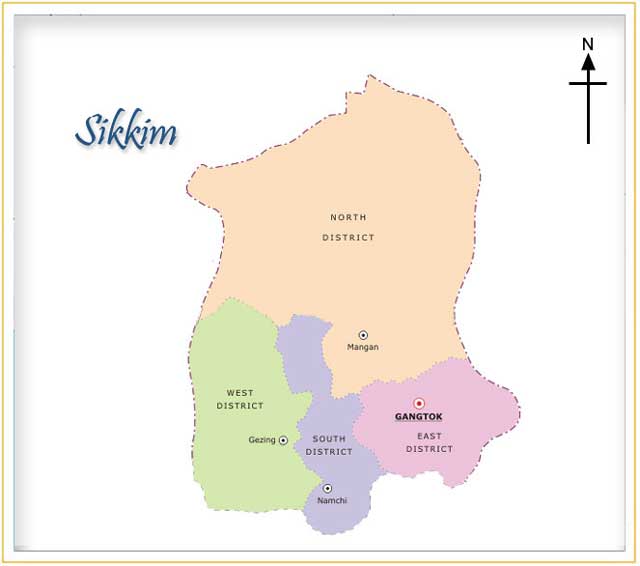 Map of Sikkim