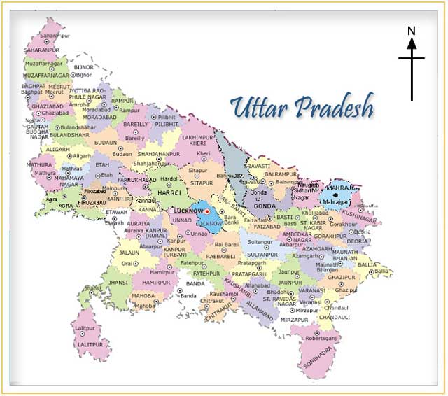 Map of Uttar Pradesh