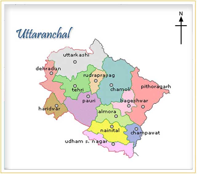 Map of Uttaranchal
